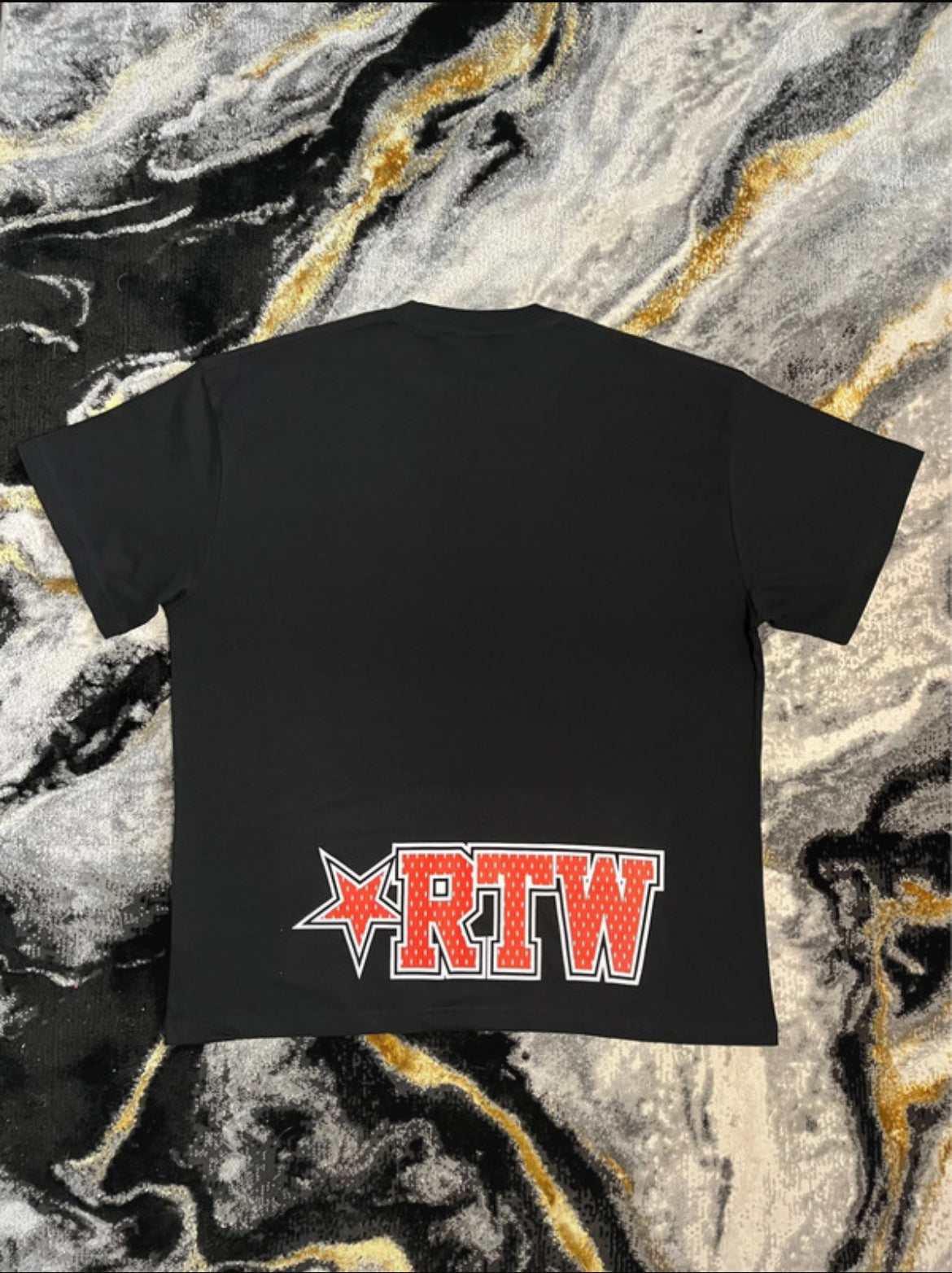 Corteiz black t-shirt back view